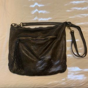 Anthracite Leather Johnny Was Messenger Bag